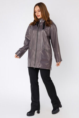 Куртка жіноча з натуральної шкіри сiра, модель 9055/kps