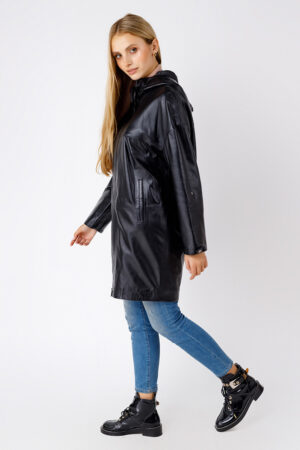Куртка жіноча з натуральної шкіри чорна, модель 6003/kps