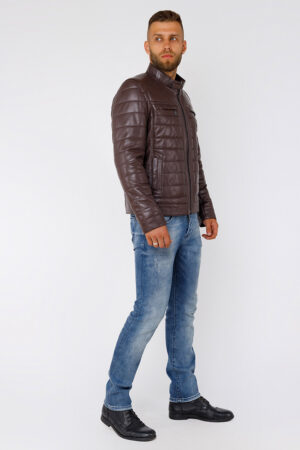 Куртка мужская из натуральной кожи светлая KAHVE, модель E-1009