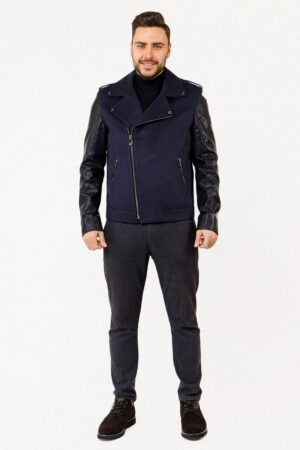 Куртка мужская из кашемир темно-синяя, модель S-347