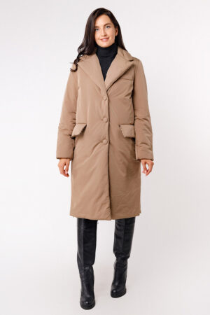 Куртка жіноча з тканини коричнева, модель 5145/kps