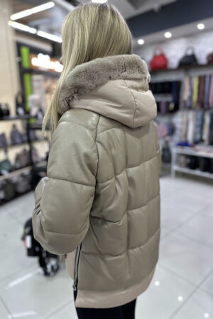 Куртка женская из натуральной кожи бежевая, модель N-1335/kps
