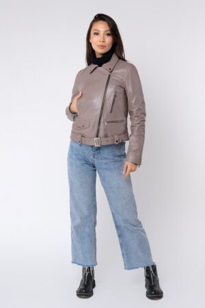 Куртка женская из натуральной кожи бежевая, модель K-1