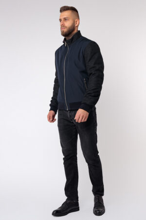 Куртка мужская из ткани темно-синяя/серая, модель M-250