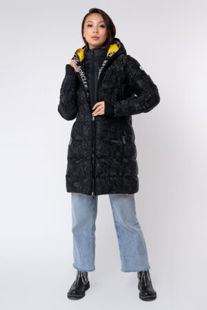 Куртка жіноча з тканини чорний/сiрий/бежева, модель 8085