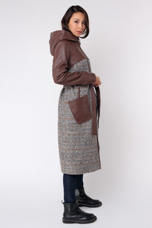 Пальто женское из шерсть капучино, модель C 582/kps