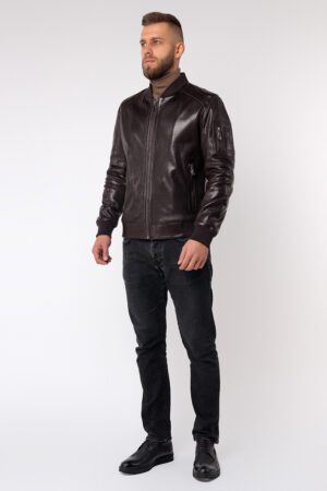 Куртка мужская из натуральной кожи черная, модель C-123