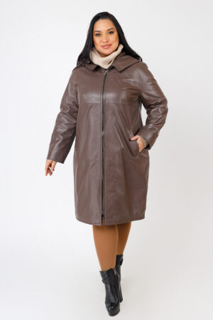 Куртка женская из натуральной кожи капучино, модель P-2048/kps