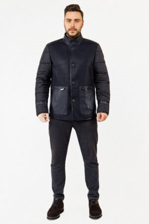 Куртка мужская из натуральной кожи черная, модель M-230/kps