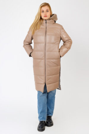Куртка женская из натуральной кожи бежевая, модель N-1320/kps