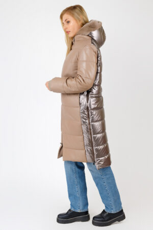 Куртка женская из натуральной кожи бежевая, модель N-1320/kps