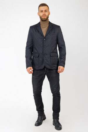 Куртка чоловіча з тканини чорна, модель 4051