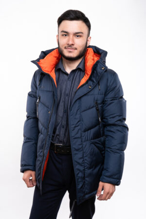 Куртка чоловіча з balon/биопух темно-синiй/помаранчева, модель W 8520m/kps