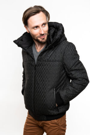 Куртка мужская из ткани черная, модель 1034/kps