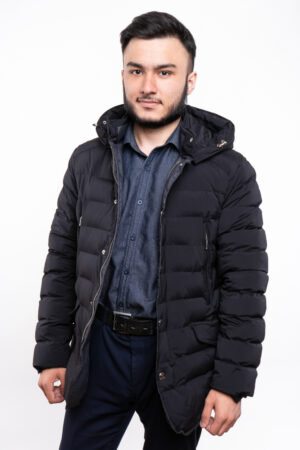 Куртка чоловіча з тканини чорна, модель 1034/kps