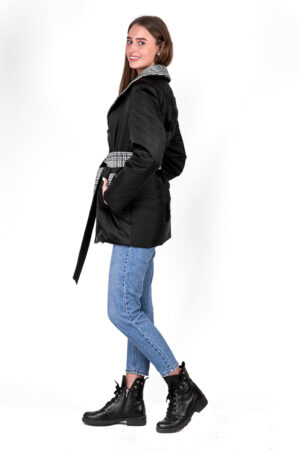 Куртка жіноча з balon/кашемир чорний/сiра, модель 563