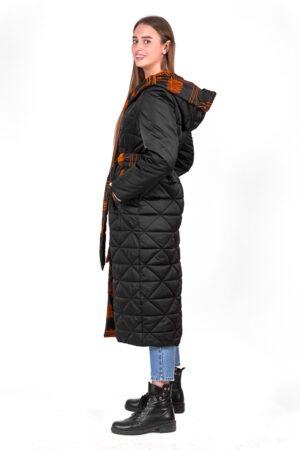 Куртка женские из тканей черные/оранжевые, модель 524/kps