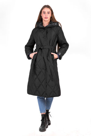 Куртка жіноча з тканини чорна, модель Abelin/kps