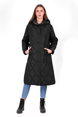 Куртка жіноча з тканини чорна, модель Abelin/kps