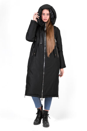 Куртка женские из BALON/биопухов черные, модель Ew1099m/kps