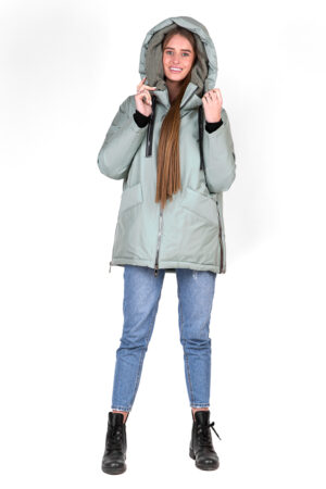 Куртка жіноча з balon/биопух оливкова, модель Ew1069-1m/kps