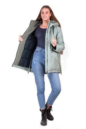 Куртка жіноча з balon/биопух оливкова, модель Ew1069-1m/kps