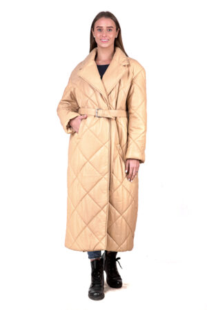 Куртка женская из натуральной кожи песочная, модель B-2591/n