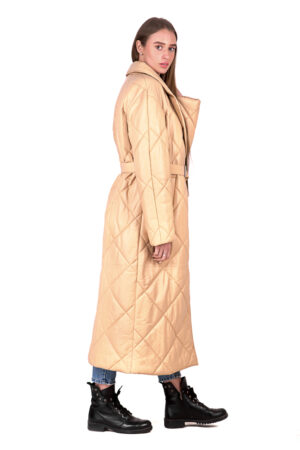Куртка женская из натуральной кожи песочная, модель B-2591/n
