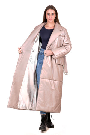 Куртка женская из натуральной кожи латте, модель B-2591