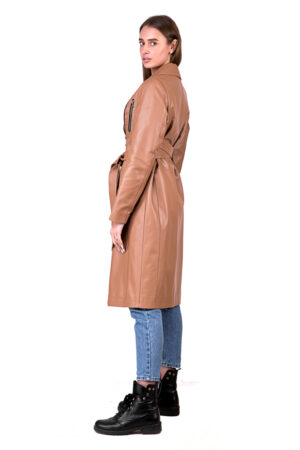 Куртка женская из натуральной кожи темно-бежевая, модель B-2594