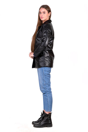 Куртка жіноча з натуральної шкіри чорна, модель B-2553