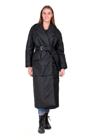 Куртка женская из натуральной кожи черная, модель B-2595-n