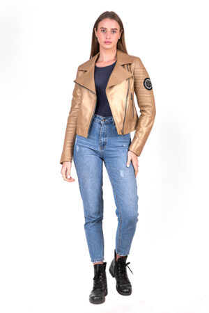 Куртка жіноча з натуральної шкіри бежева, модель 4061