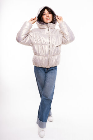 Куртка жіноча з balon/биопух перлова, модель Stefa/kps