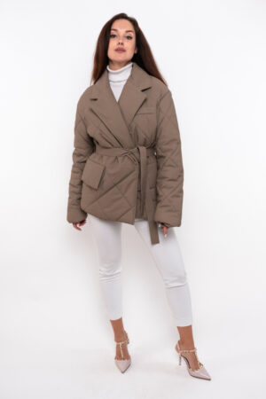 Куртка жіноча з натуральної шкіри бежева, модель B-2595-n