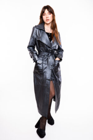 Куртка женская из натуральной кожи серая, модель Z-2426