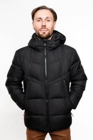 Куртка мужские из тканей черные, модель 223/kps