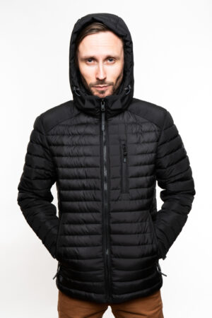 Куртка чоловіча з тканини чорна, модель Ls-9001/kps