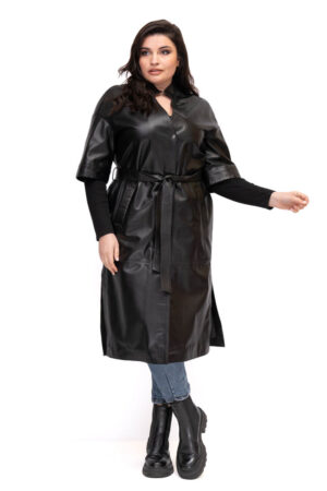 Куртка жіноча з натуральної шкіри чорна, модель H-18