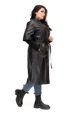 Куртка женская из натуральной кожи черная, модель N-225
