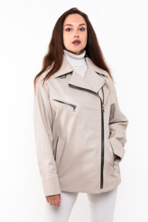 Куртка женская из натуральной кожи бежевая, модель N-225
