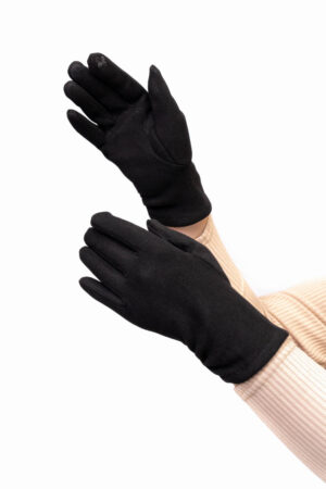 Перчатки женские из натуральных кож черные, модель Y-015/лайка