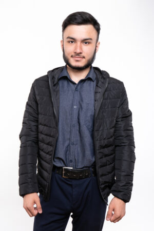 Куртка мужские из тканей черные, модель Ls-9001/kps