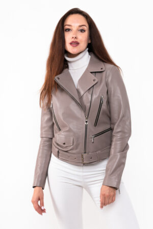Куртка женская из кожи/antik серая, модель 21127