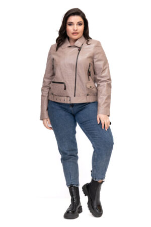 Куртка женская из натуральной кожи бежевая, модель D-5