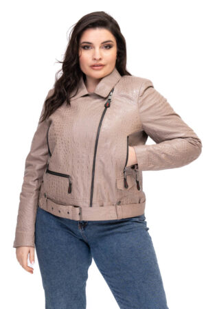 Куртка женская из натуральной кожи бежевая, модель D-5