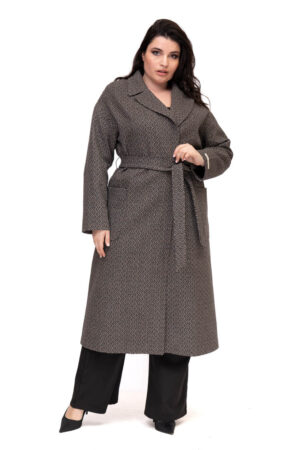 Пальто жіноче з экошерсть свiтло-бежеве, модель Ш-4/kps