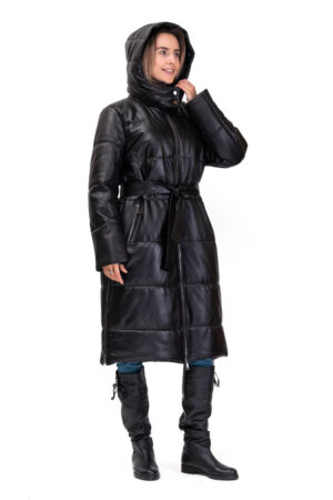 Куртка жіноча з натуральної шкіри чорна, модель K6-08/kps