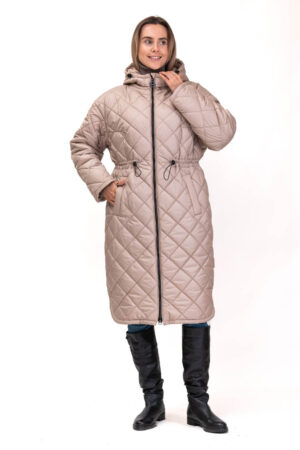 Куртка жіноча з тканини бежева, модель Brilla