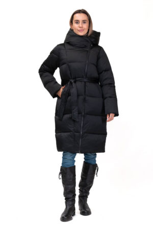 Куртка жіноча з тканини чорна, модель 23f011-1/kps